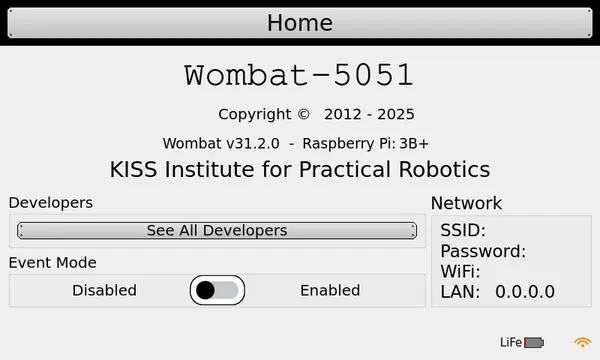 Screenshot of BotUI showing an empty SSID